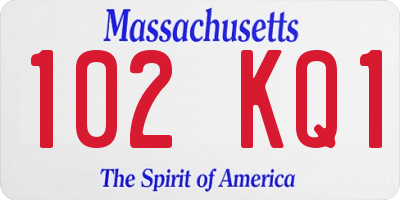 MA license plate 102KQ1