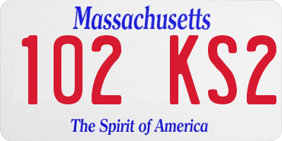 MA license plate 102KS2