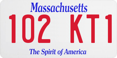 MA license plate 102KT1