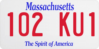 MA license plate 102KU1
