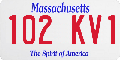 MA license plate 102KV1