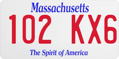 MA license plate 102KX6