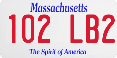 MA license plate 102LB2