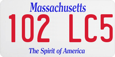 MA license plate 102LC5