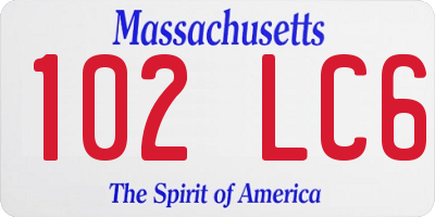 MA license plate 102LC6