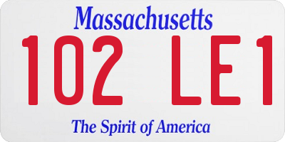 MA license plate 102LE1