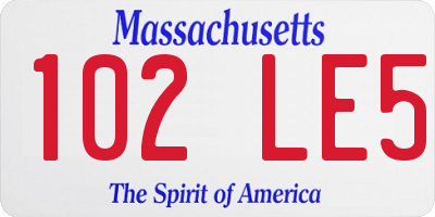 MA license plate 102LE5