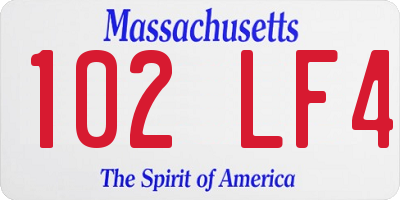 MA license plate 102LF4