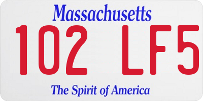 MA license plate 102LF5