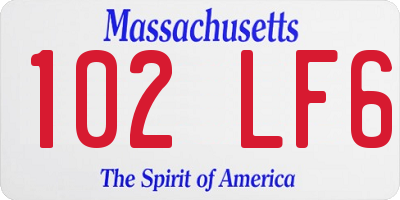 MA license plate 102LF6