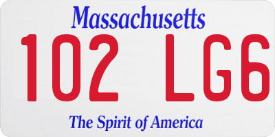 MA license plate 102LG6
