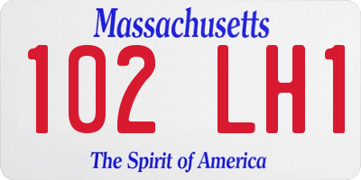 MA license plate 102LH1