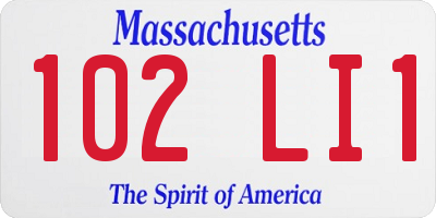 MA license plate 102LI1