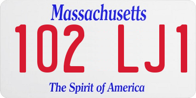 MA license plate 102LJ1