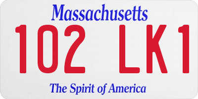 MA license plate 102LK1