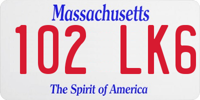 MA license plate 102LK6