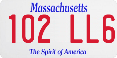 MA license plate 102LL6