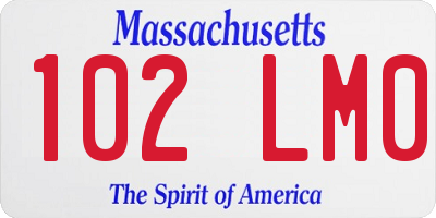 MA license plate 102LM0