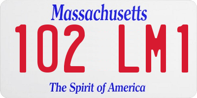 MA license plate 102LM1