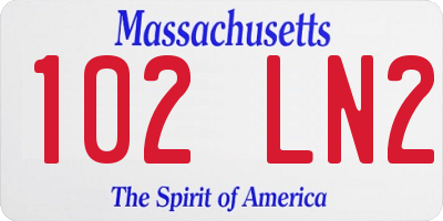 MA license plate 102LN2