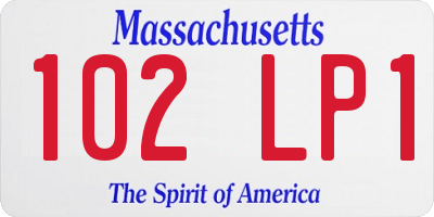 MA license plate 102LP1