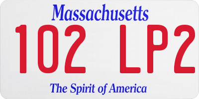 MA license plate 102LP2