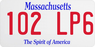 MA license plate 102LP6