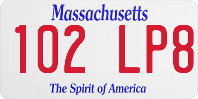 MA license plate 102LP8