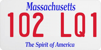 MA license plate 102LQ1