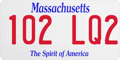 MA license plate 102LQ2