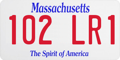 MA license plate 102LR1