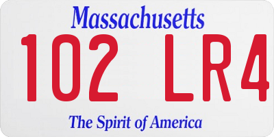 MA license plate 102LR4