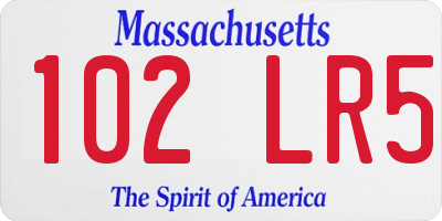 MA license plate 102LR5