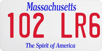 MA license plate 102LR6