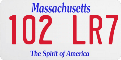 MA license plate 102LR7