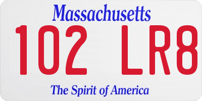 MA license plate 102LR8
