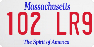 MA license plate 102LR9
