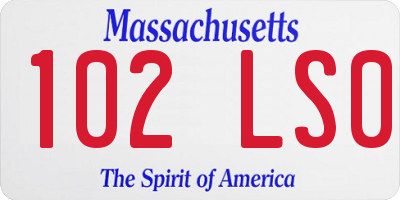 MA license plate 102LS0