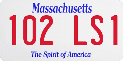 MA license plate 102LS1