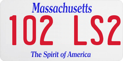 MA license plate 102LS2