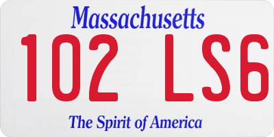 MA license plate 102LS6