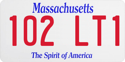 MA license plate 102LT1