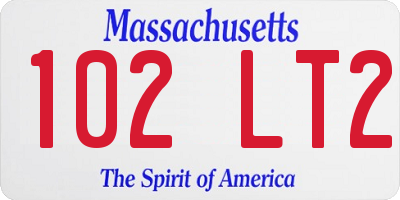 MA license plate 102LT2