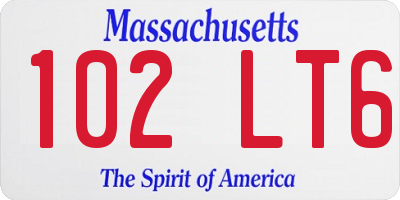 MA license plate 102LT6