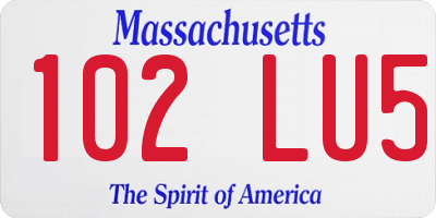 MA license plate 102LU5