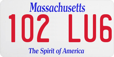MA license plate 102LU6
