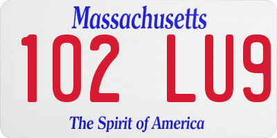 MA license plate 102LU9