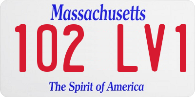 MA license plate 102LV1