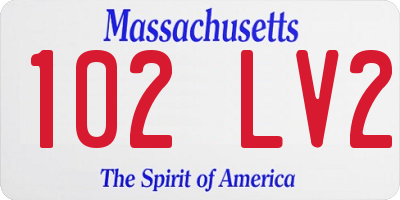 MA license plate 102LV2