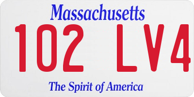 MA license plate 102LV4